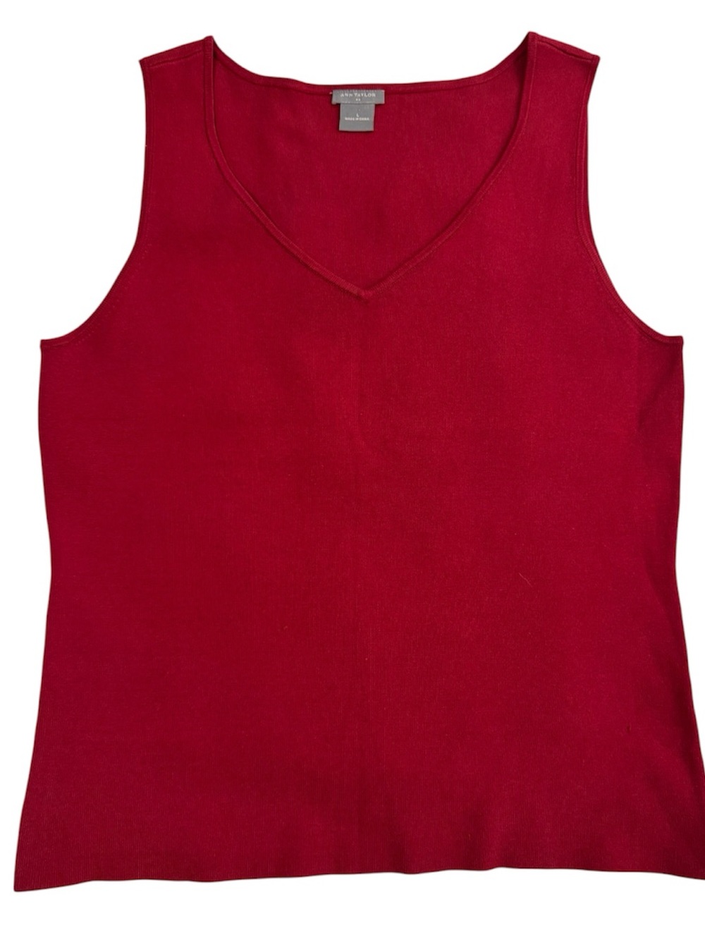 Ann Taylor Red Silk Blend knit Tank Size Large